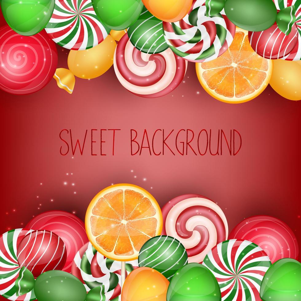 Sweets background with orange slice vector
