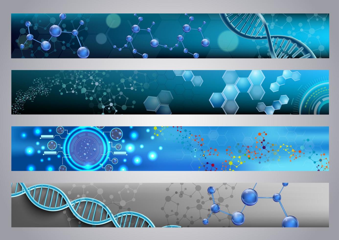 estructura molecular y banners de adn background.vector vector