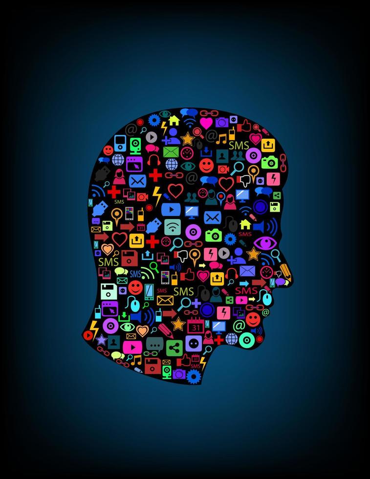Mind Geometry series Composition of Human profile vector