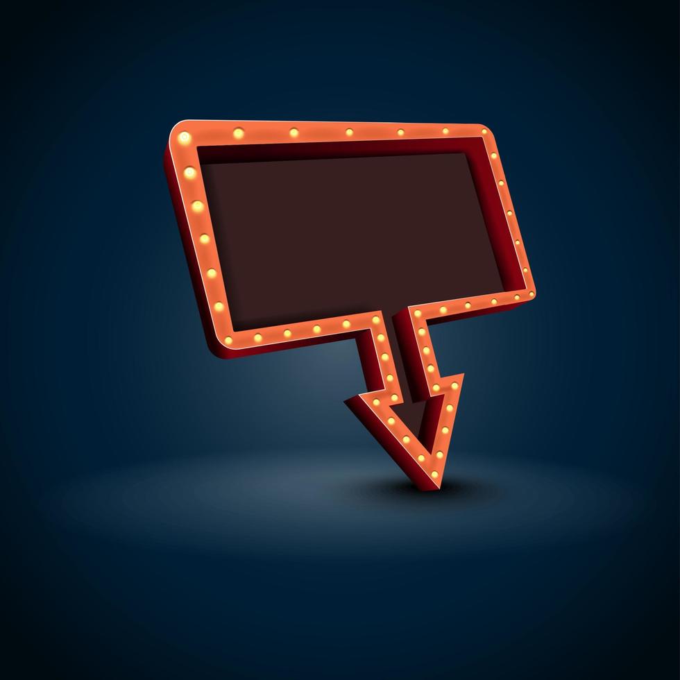 Retro arrow with space for text blue background.vector vector