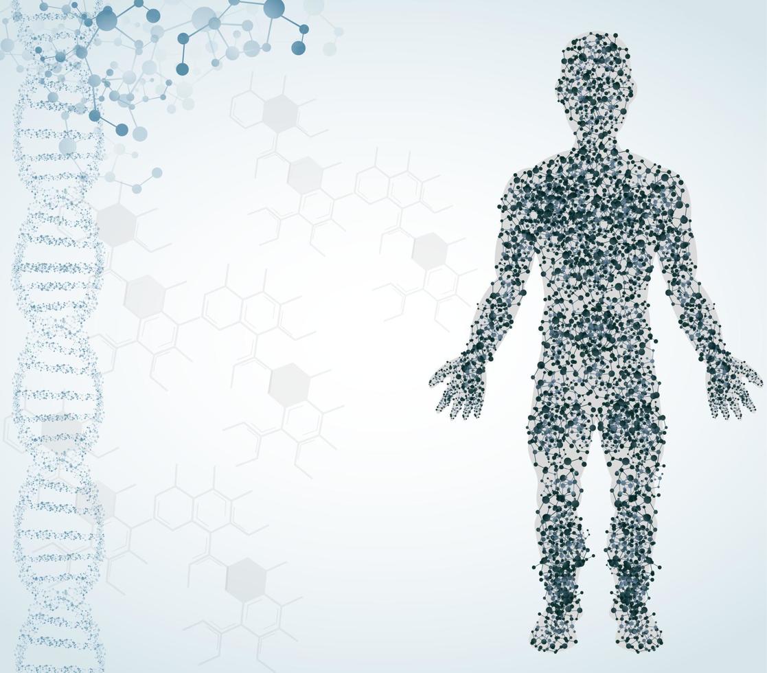 Abstract medical isolated background with male figure.Vector vector