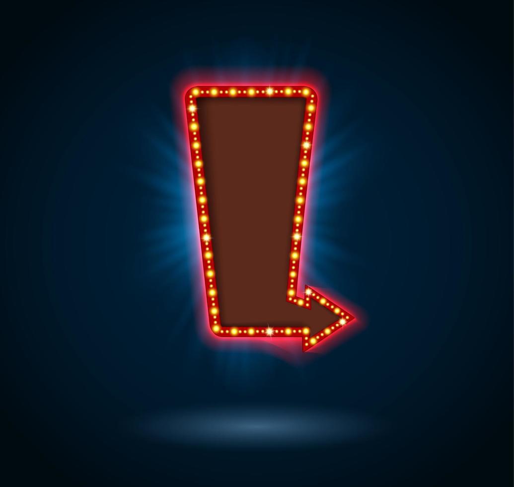 Retro arrow to left with shining blue background.vector vector