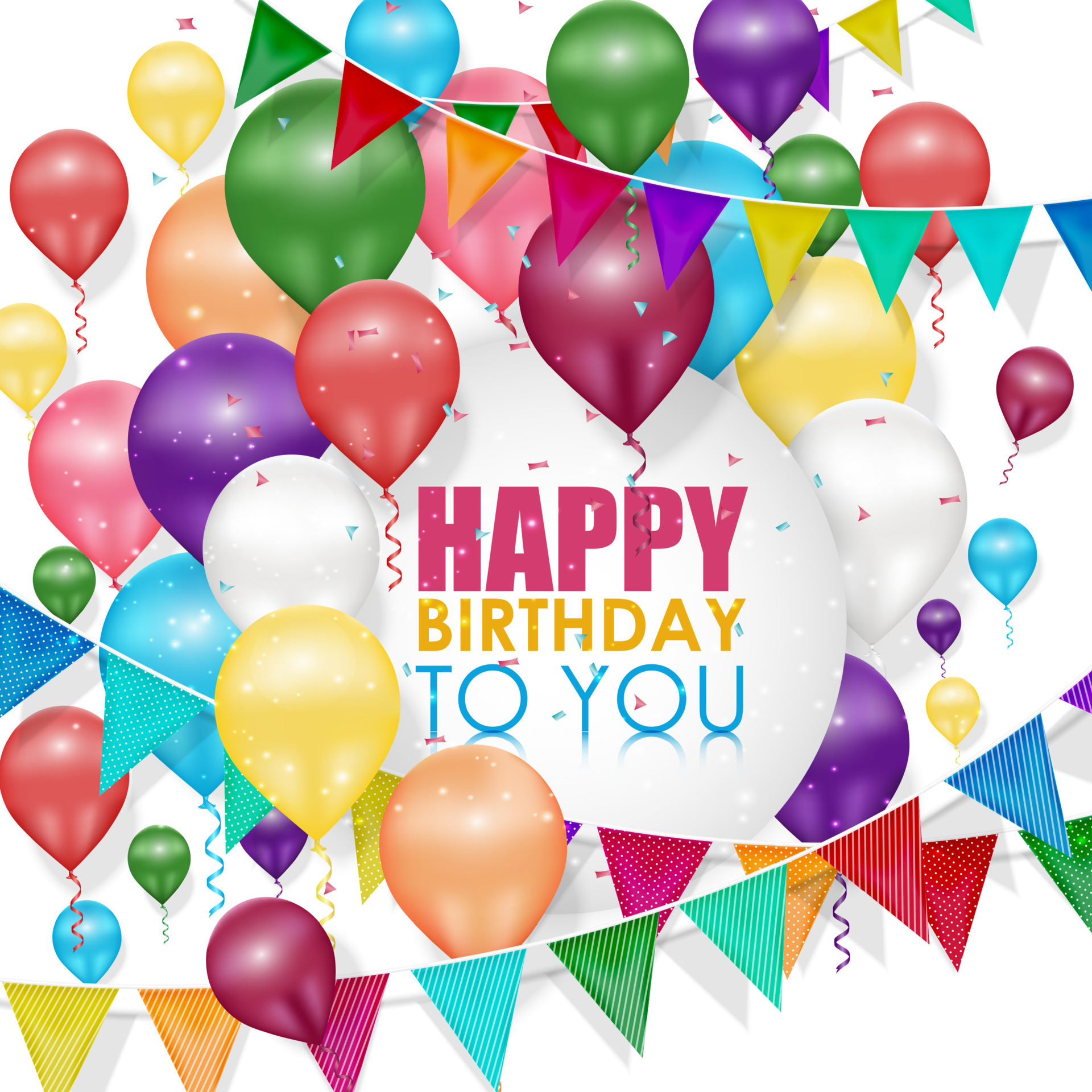 Colorful balloons Happy Birthday on white background .vector 6060544 ...