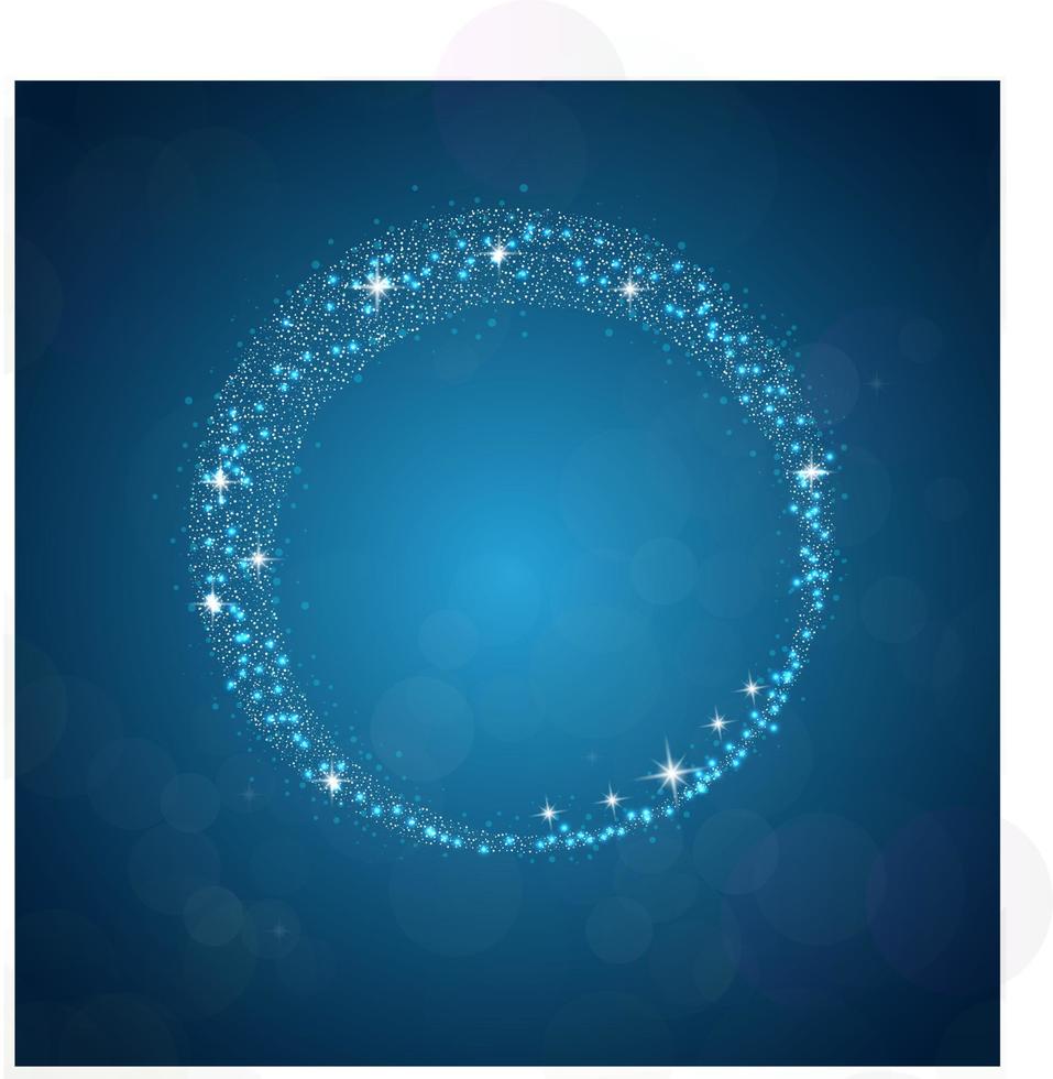 Sparkles frame abstract on blue background vector