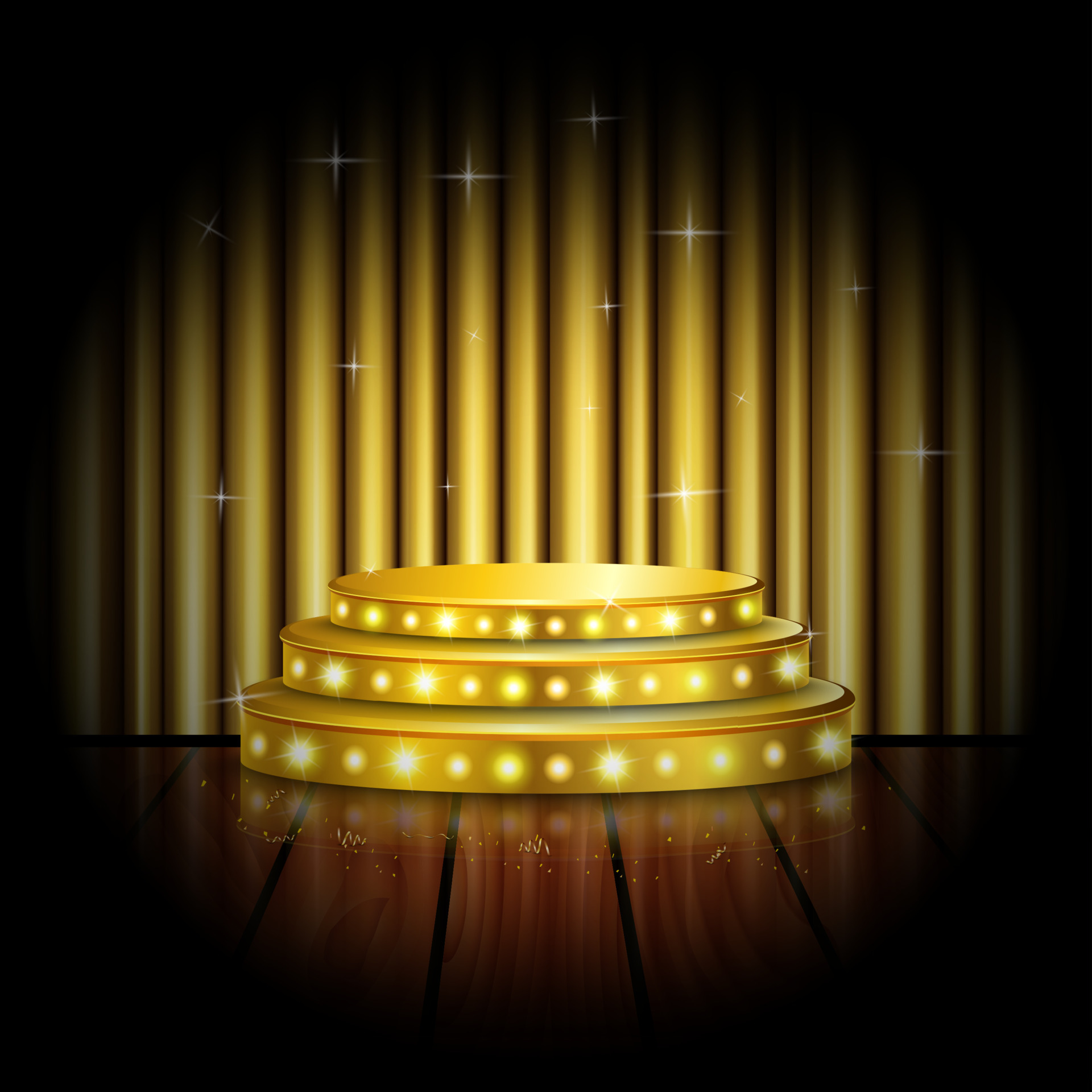 Empty stage with golden spotlight background 6060673 Vector Art at Vecteezy