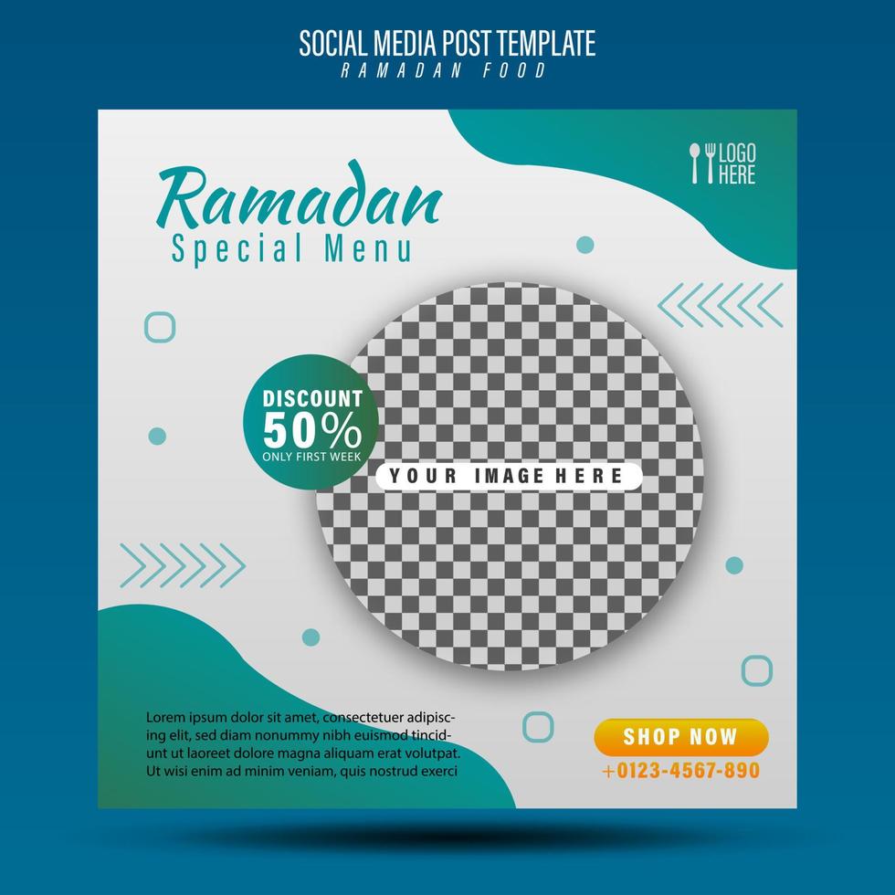 01.Ramadan Food - Social Media Post Template vector