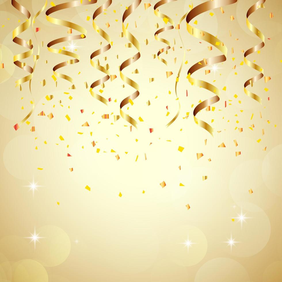 feliz año nuevo fondo con confeti dorado. vector