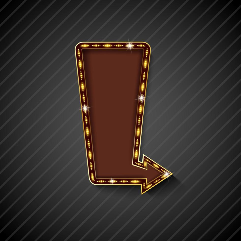 Retro arrow black background .Vector vector