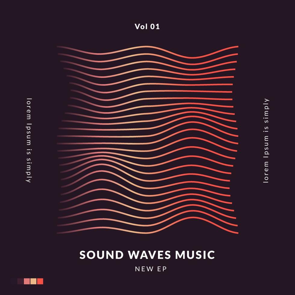 Technology Sound Waves Background For Cover Music vector