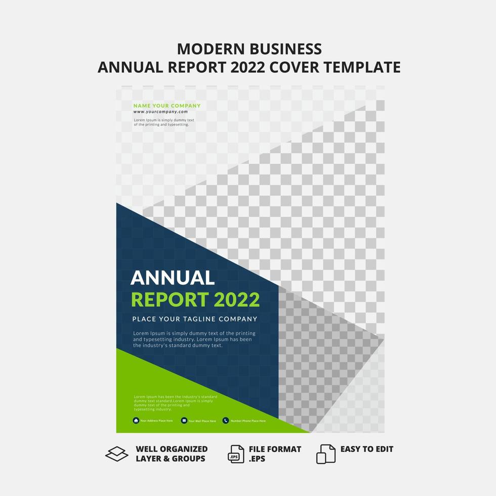 Modern business annual report 2022 cover template vector