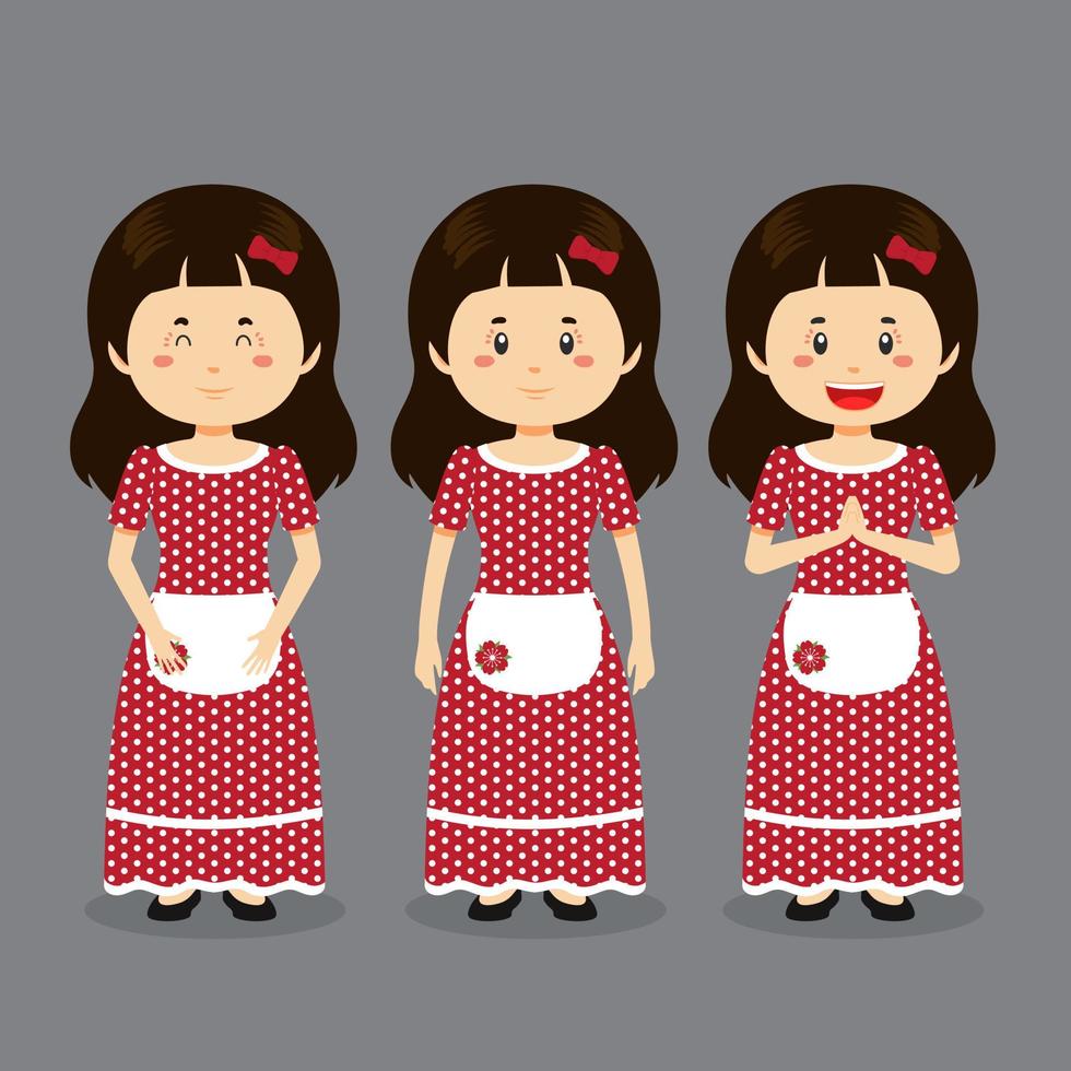 Chile Character with Various Expression vector