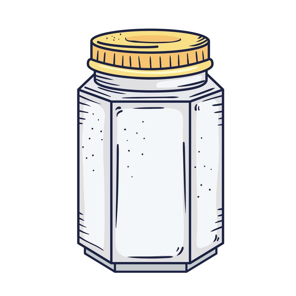 jar of white glass vector