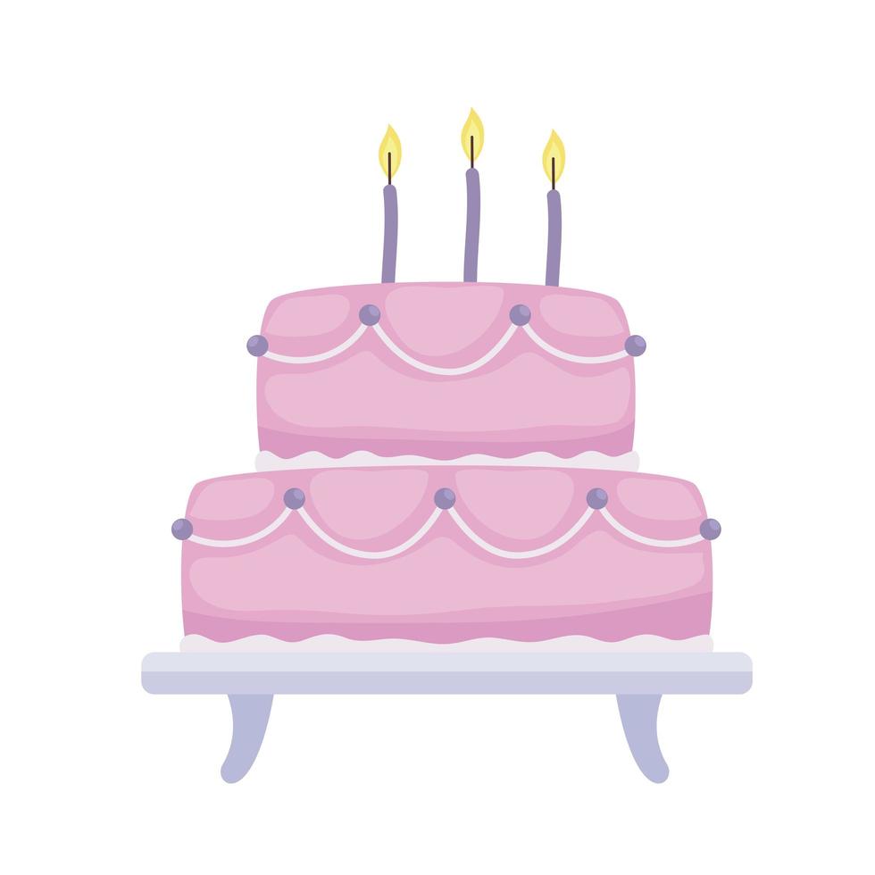 birthday cake with candles vector