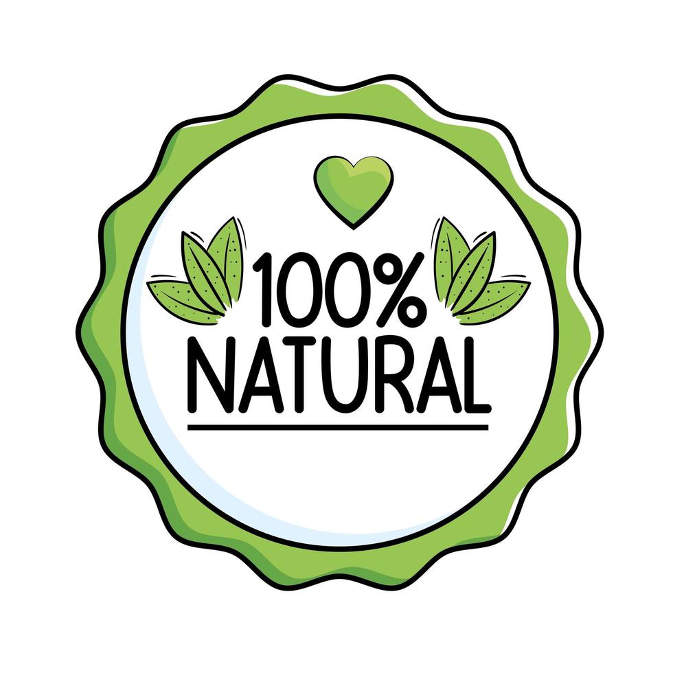 100 percent natural in seal vector