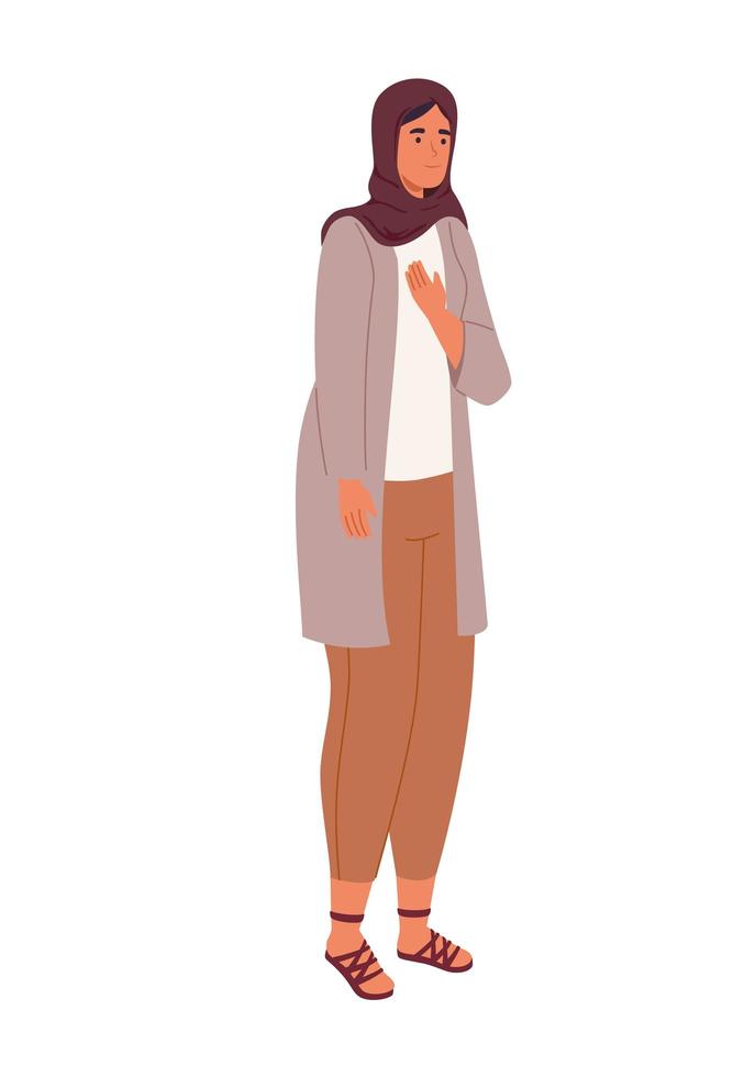 woman muslim standing vector