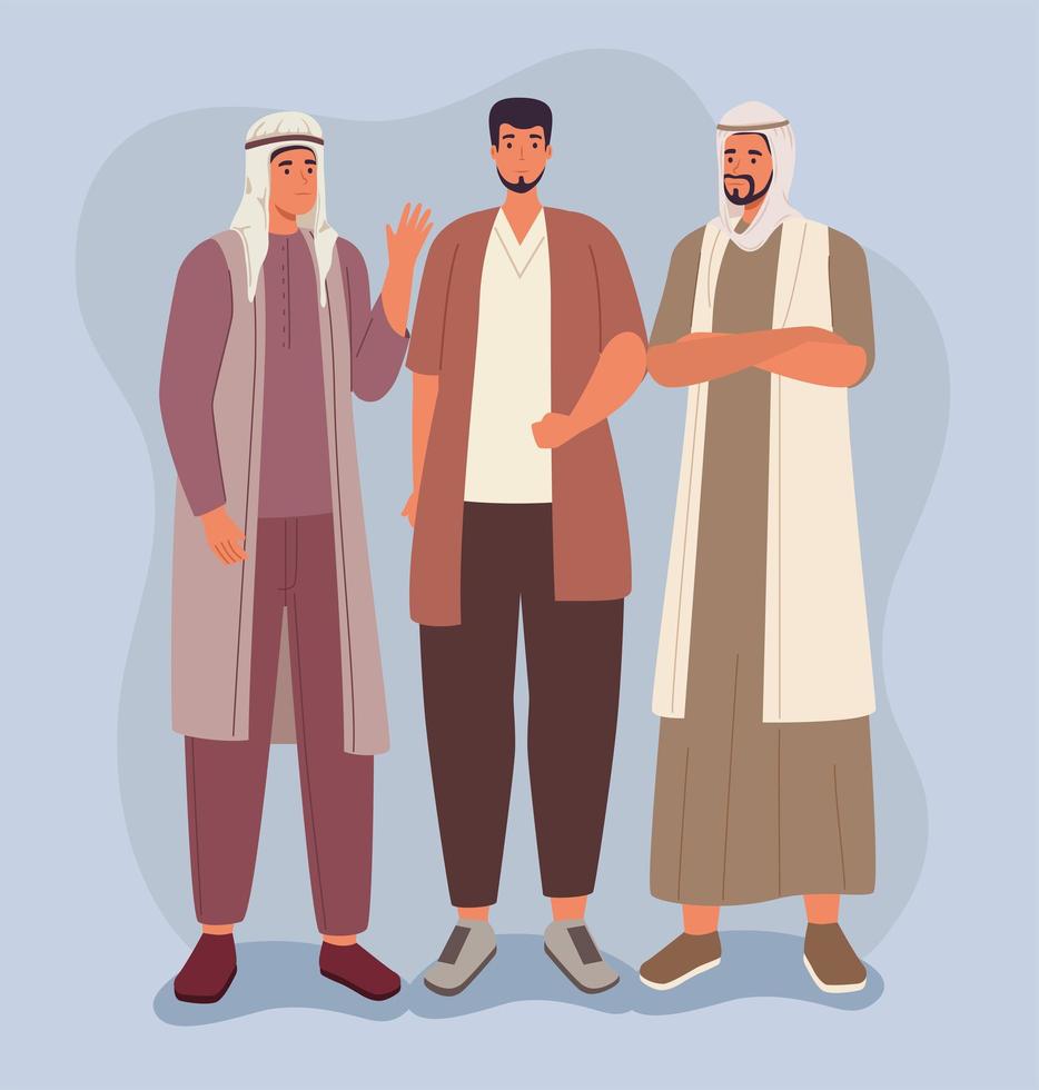 meeting of muslim men vector