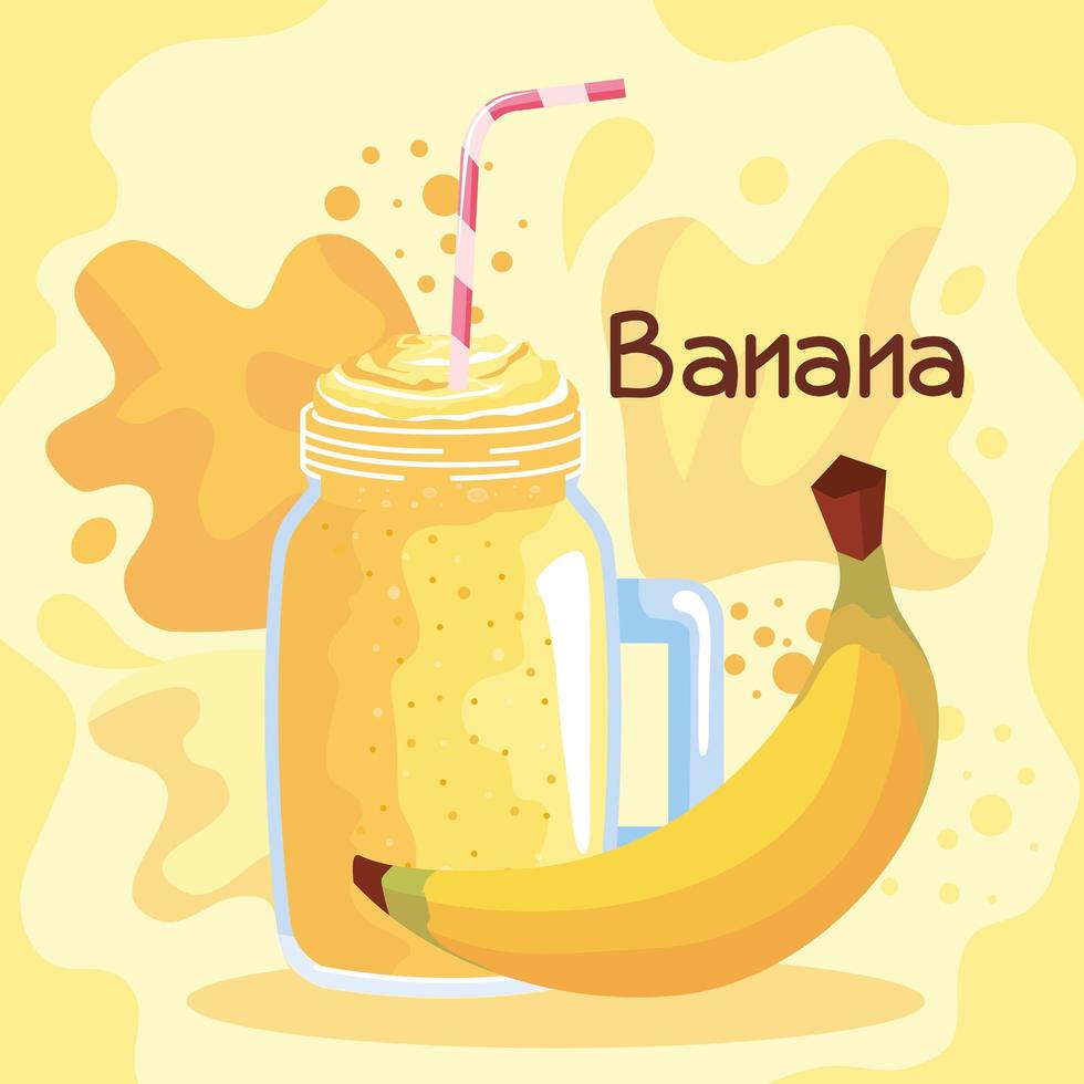 fresh banana smoothie vector