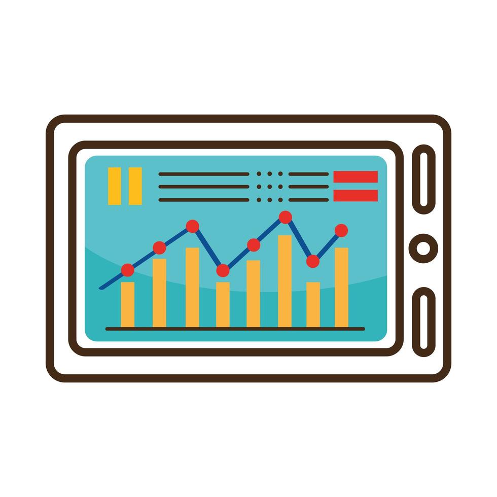 tablet with statistics vector