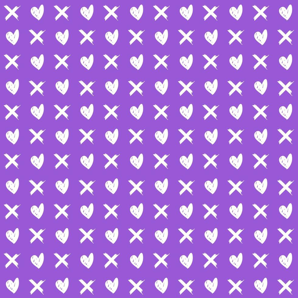 memphis style simple vector xo pattern, grunge texture with symbols of zero and cross.