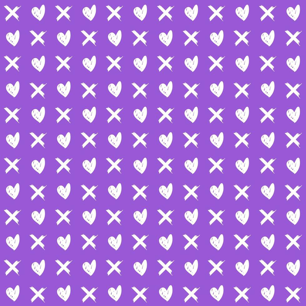 memphis style simple vector xo pattern, grunge texture with symbols of zero and cross.