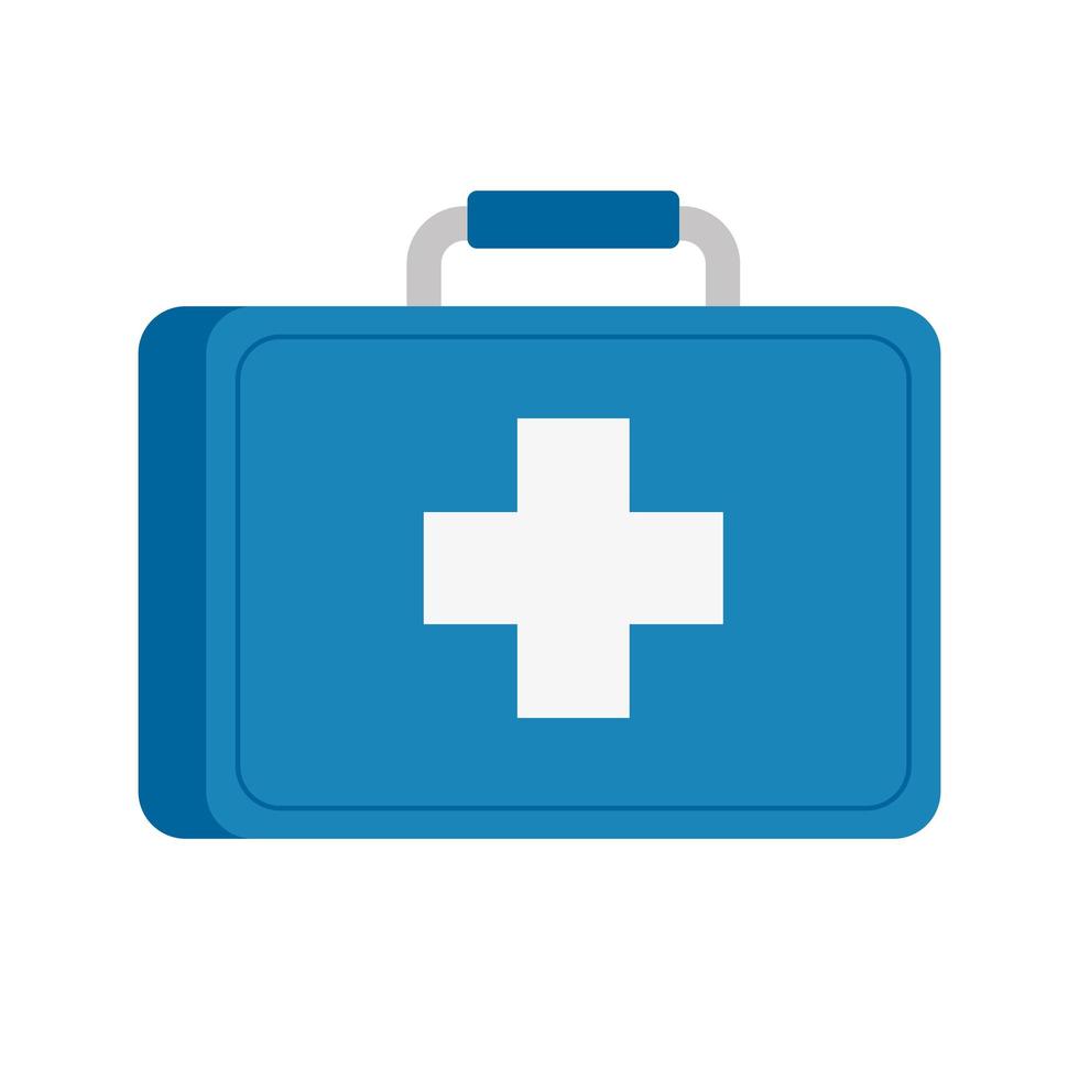 blue first aid kit vector