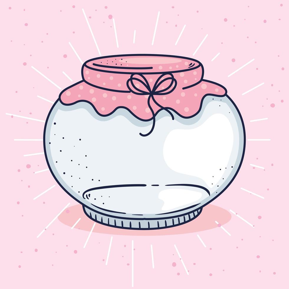 cute mason jar with cloth cap vector