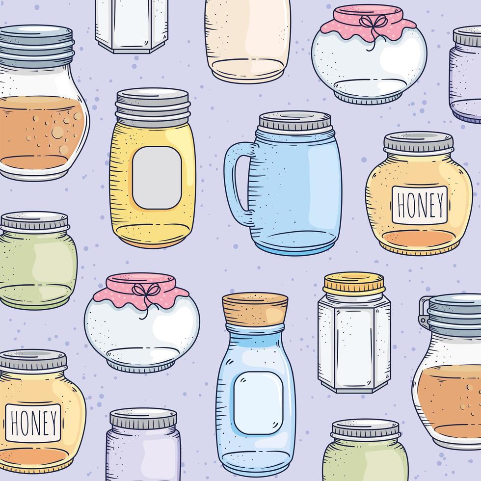 pattern of jars glass vector