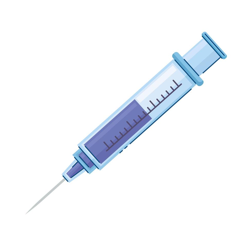 medical syringe with needle vector