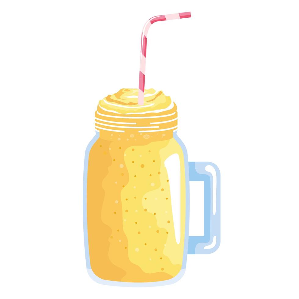 fresh yellow smoothie vector
