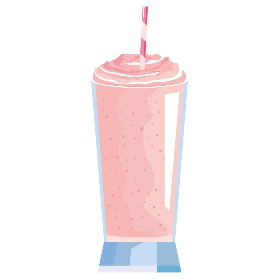 batido rosa fresco vector