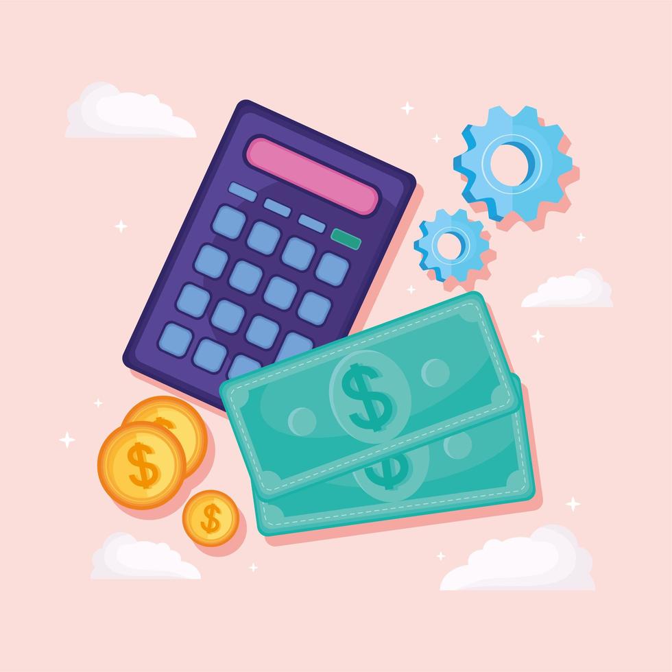 calculator and money vector