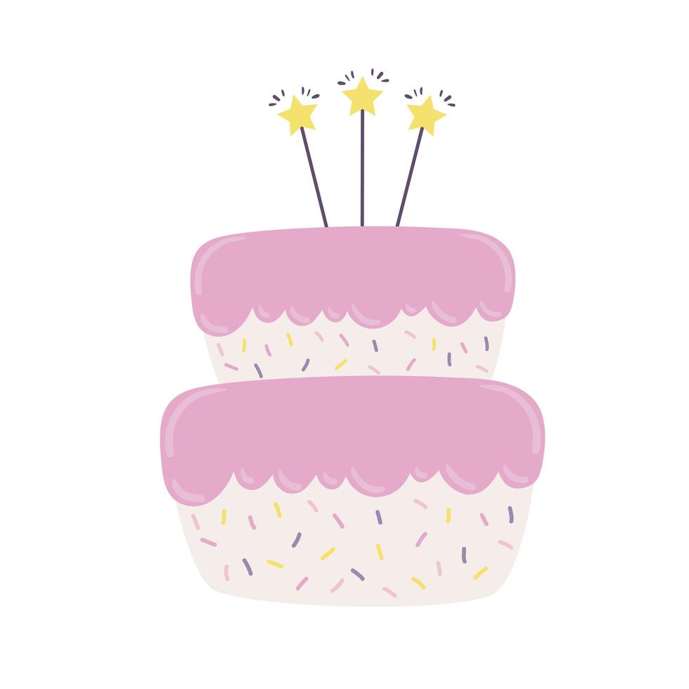 pink birthday cake vector