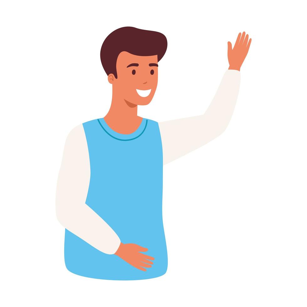 young man greeting vector