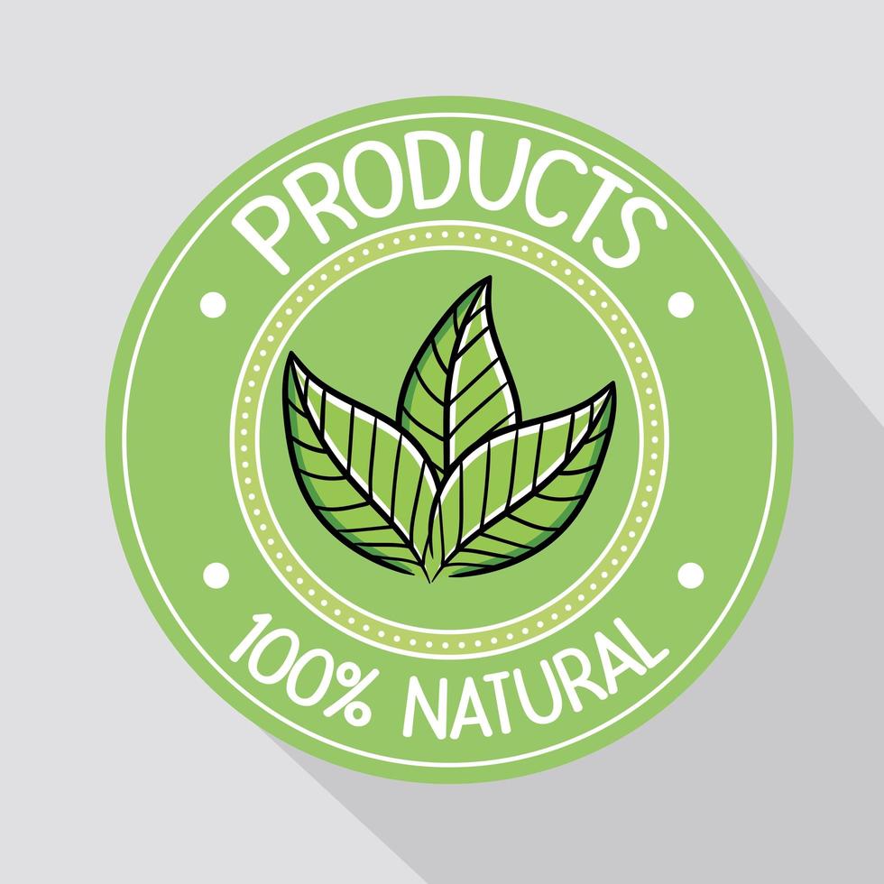 cartel de productos 100 por ciento naturales. vector