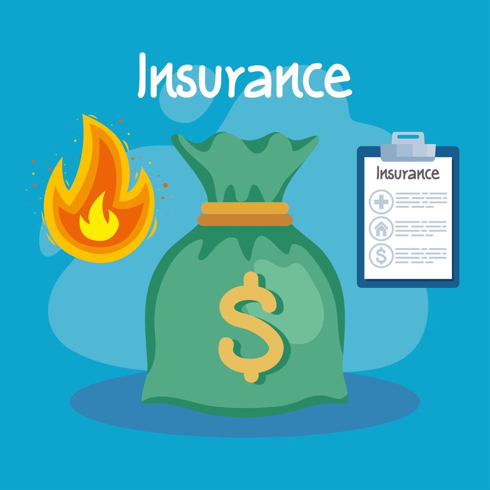 money and insurance icons vector