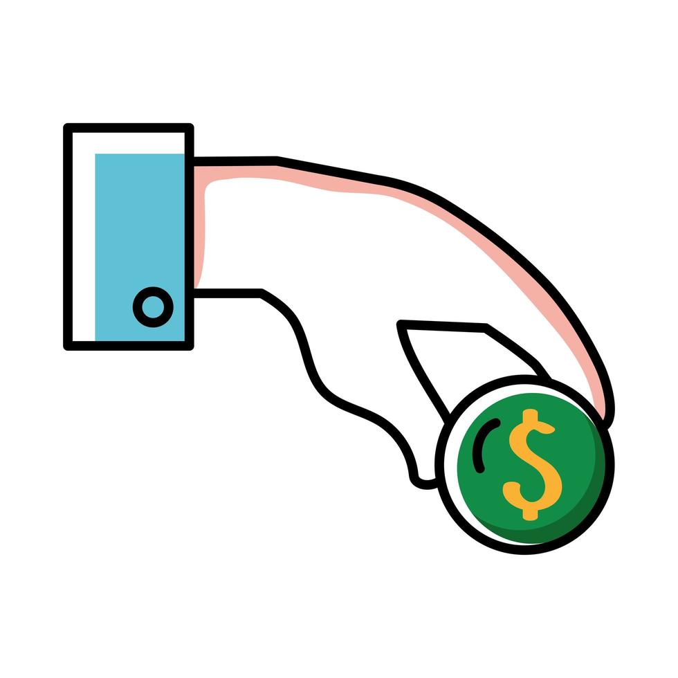 hand giving coin vector