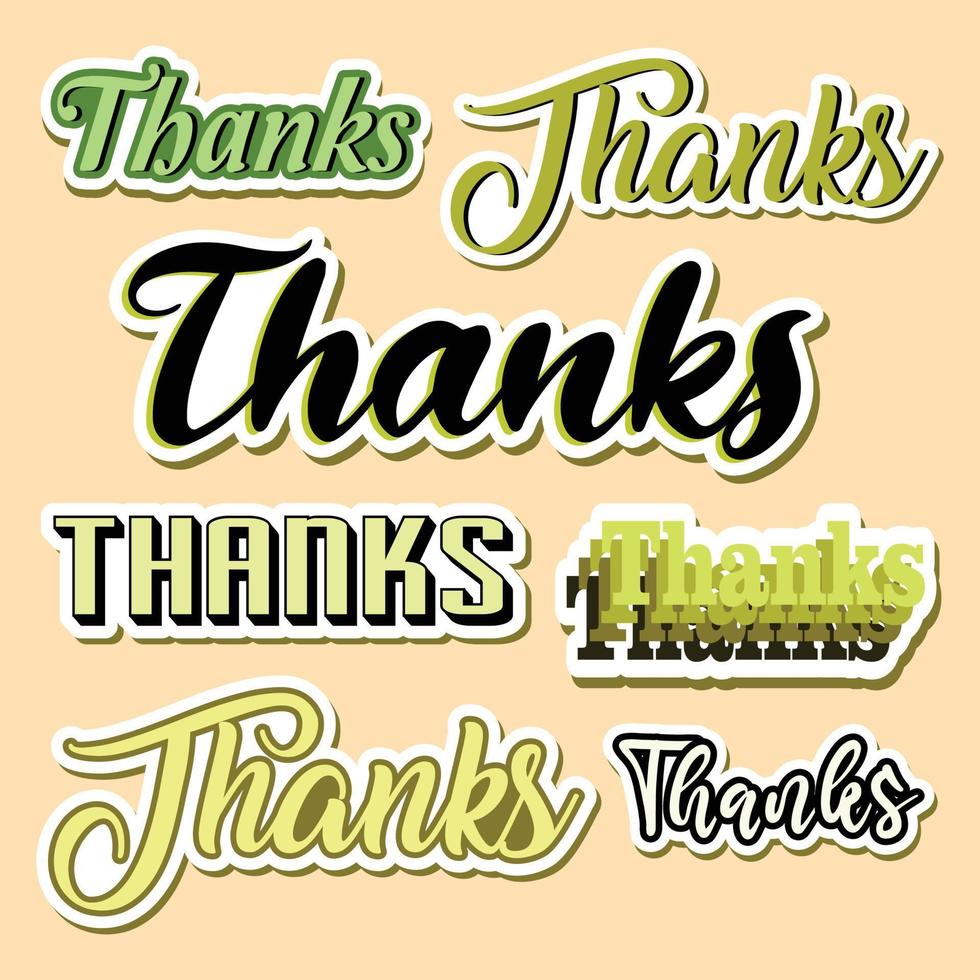 Thanks stickers collection premium vector