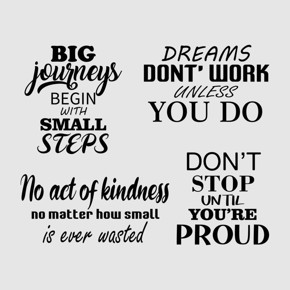 Set of motivational quotes premium Vector