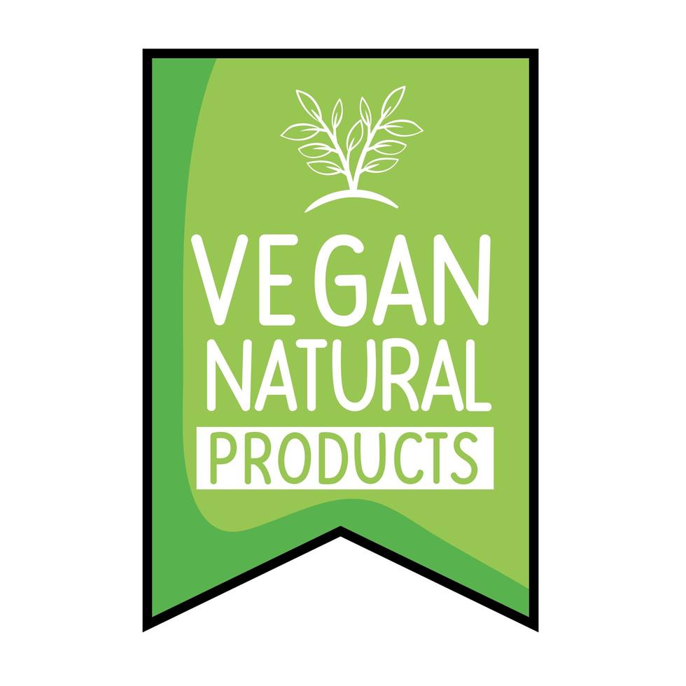 vegan natural products in ribbon vector