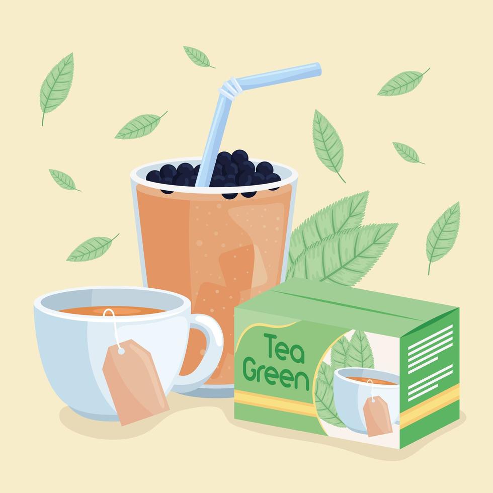 green tea presentations vector