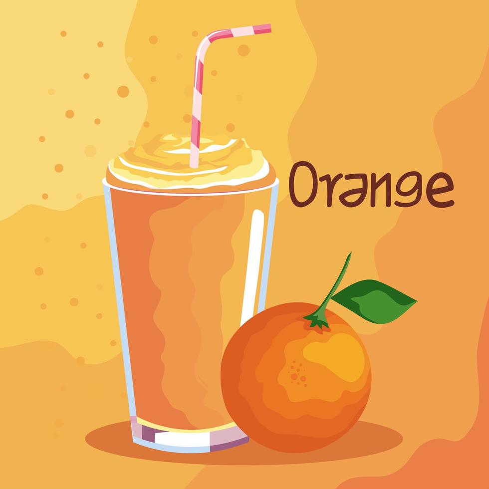 fresh orange smoothie vector