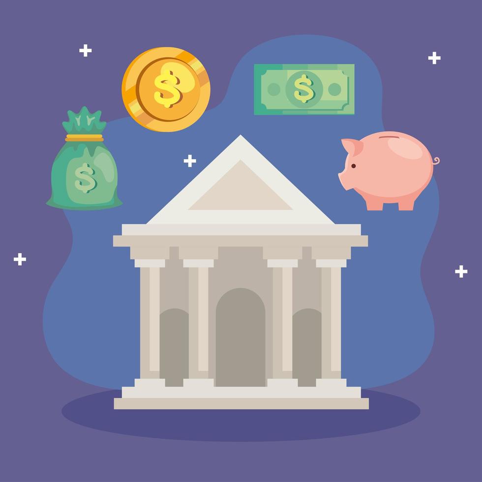 banking with financial icons vector