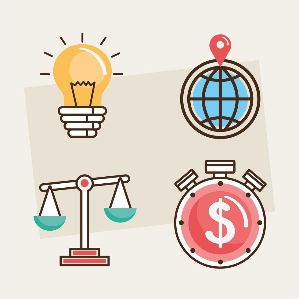 four financial business icons vector