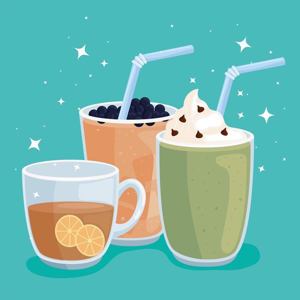 delicious tea herbal vector
