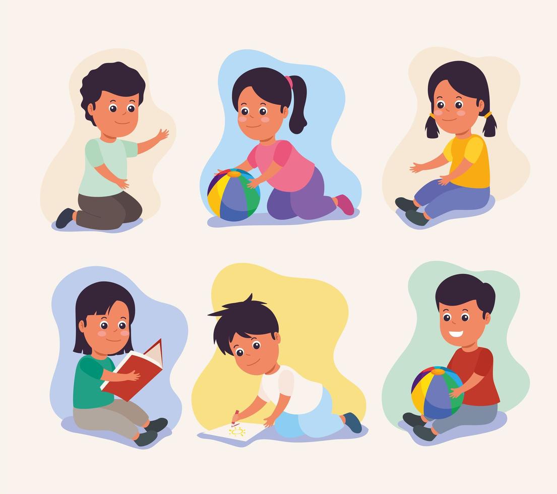 escenas de niños vector