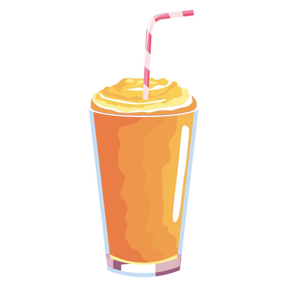fresh orange smoothie vector