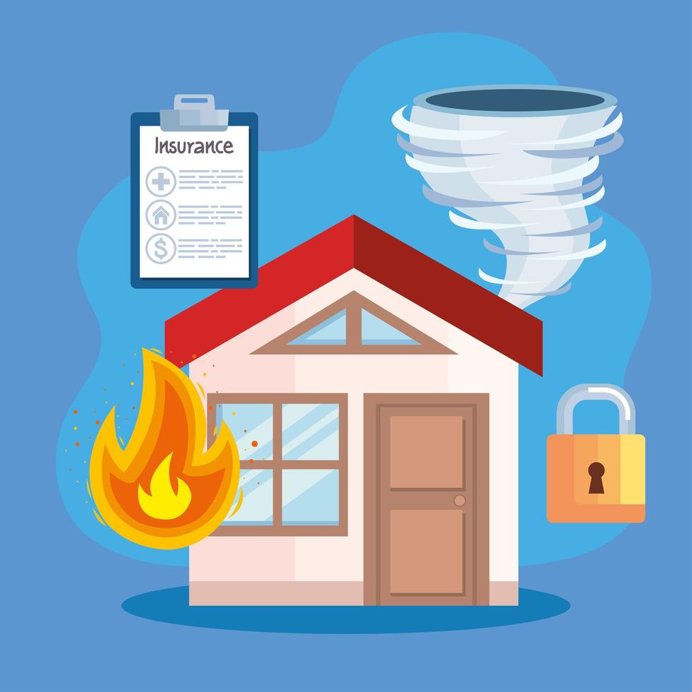 home and insurance icons vector