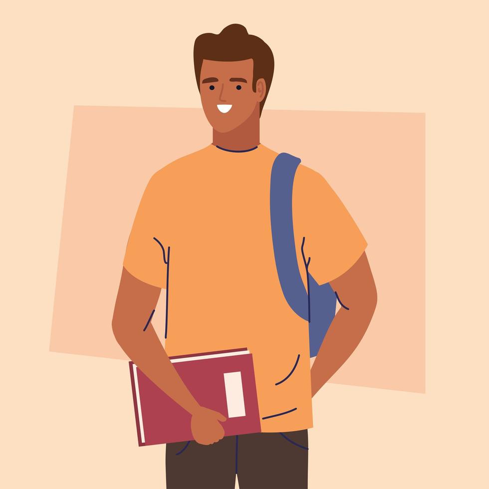 young student boy vector