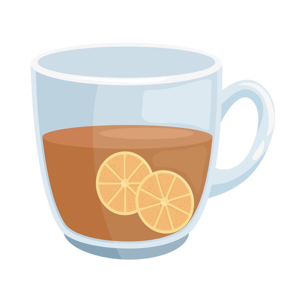 tea with lemon vector