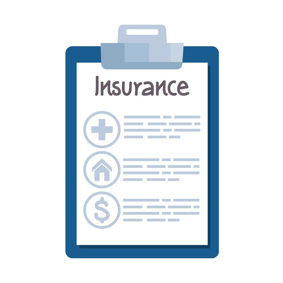 policy insurance in clipboard vector